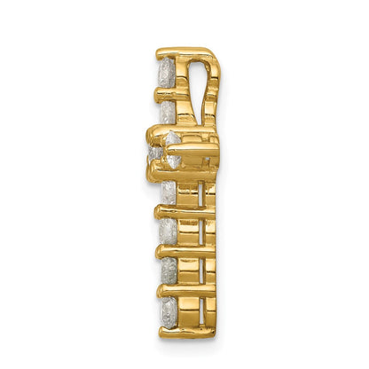 14K Gelbgold 1 ct. Laborgezüchteter Diamant VS/SI+ G+ Kreuz-Ketten-Gleitanhänger