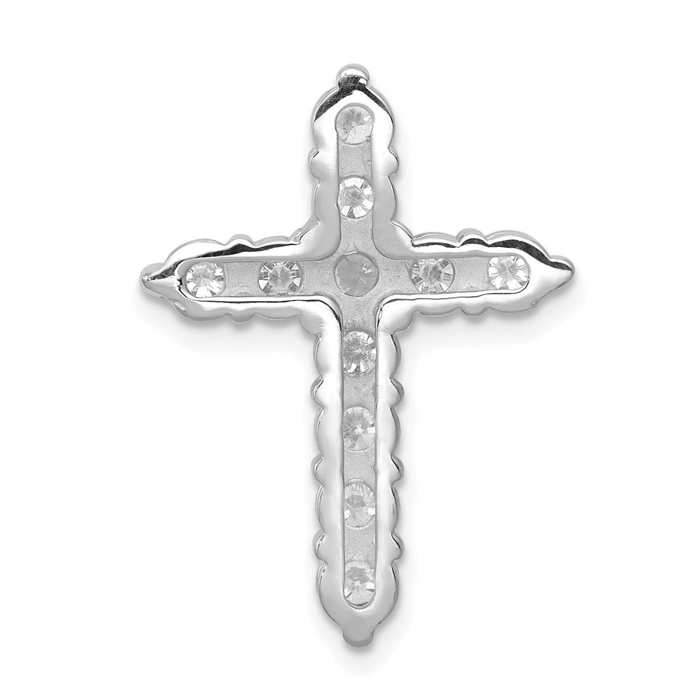 14K Weißgold 1,25 ct. Laborgezüchteter Diamant VS/SI+ G+ Kreuz-Ketten-Gleitanhänger