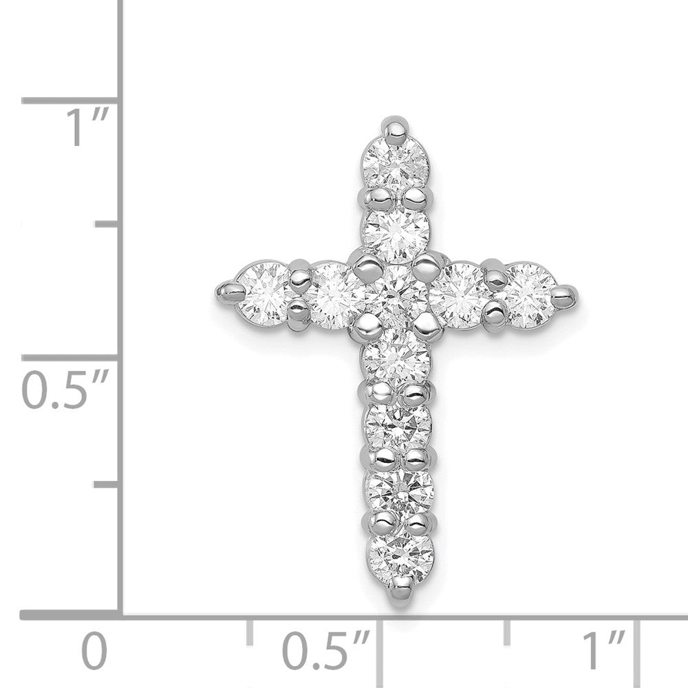 14K Weißgold Aa 1.25ct. Echt Diamant Kreuz Kette Anhänger