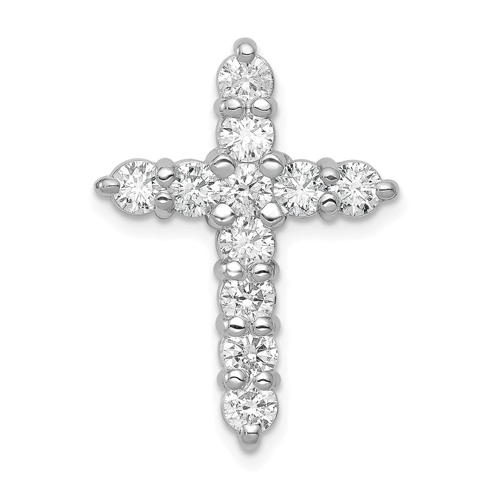 14K Weißgold 1,25 ct. Laborgezüchteter Diamant VS/SI+ G+ Kreuz-Ketten-Gleitanhänger