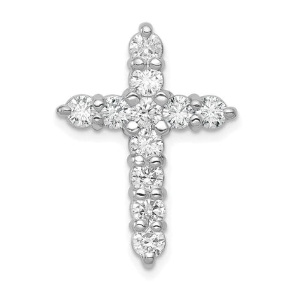 14K Weißgold 1,25 ct. Laborgezüchteter Diamant VS/SI+ G+ Kreuz-Ketten-Gleitanhänger