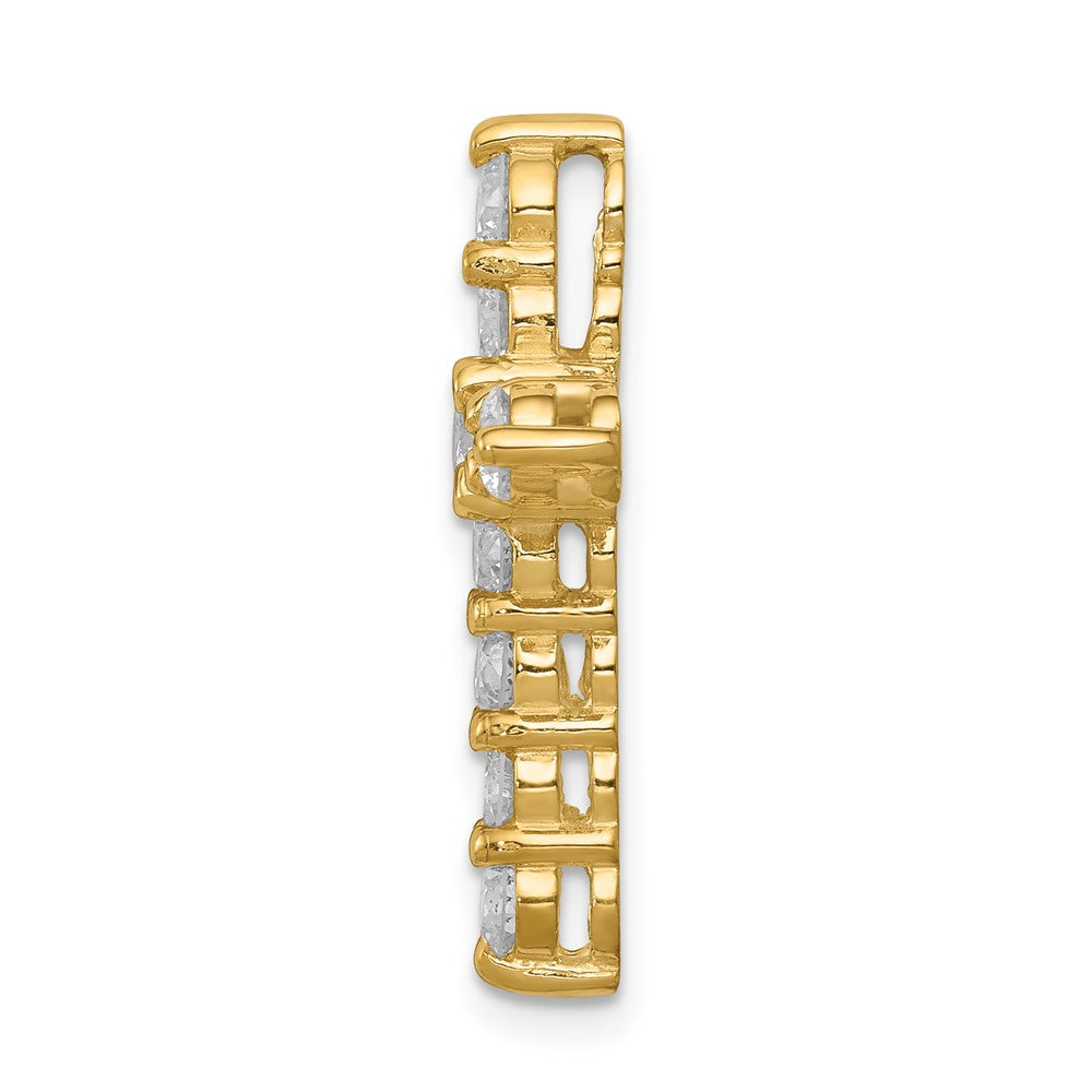 14K Gelbgold Kreuz-Gleitanhänger mit 1,25 ct. laborgezüchteten Diamanten, VS/SI+ G+, an Kette