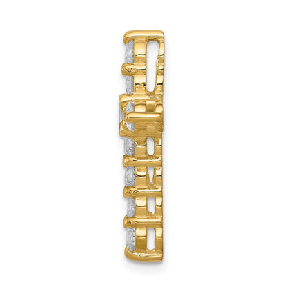 14K Gelbgold Kreuz-Gleitanhänger mit 1,25 ct. laborgezüchteten Diamanten, VS/SI+ G+, an Kette