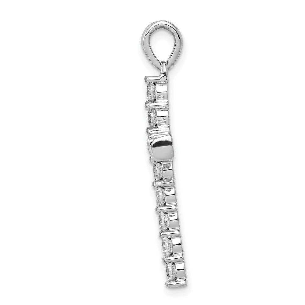 14K Weißgold Lateinkreuz-Anhänger mit 0,75 ct. echtem Diamant AA