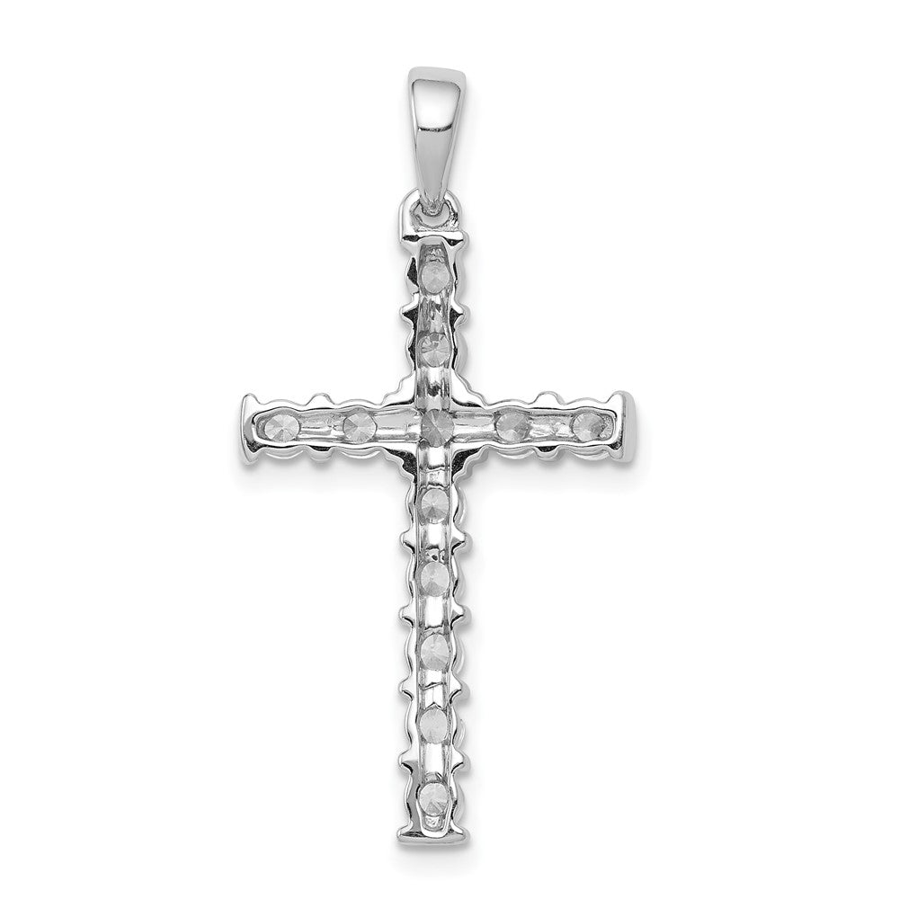 14K Weißgold Lateinkreuz-Anhänger mit 0,75 ct. echtem Diamant AA