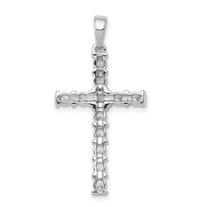 14K Weißgold Lateinkreuz-Anhänger mit 0,75 ct. echtem Diamant AA