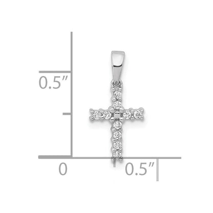 Anhänger „Lateinisches Kreuz" aus 14K Weißgold mit echtem Diamant
