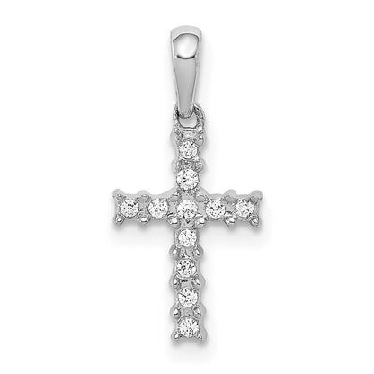 14K Weißgold Kreuzanhänger „Latein" mit 0,05 ct. echten Diamanten