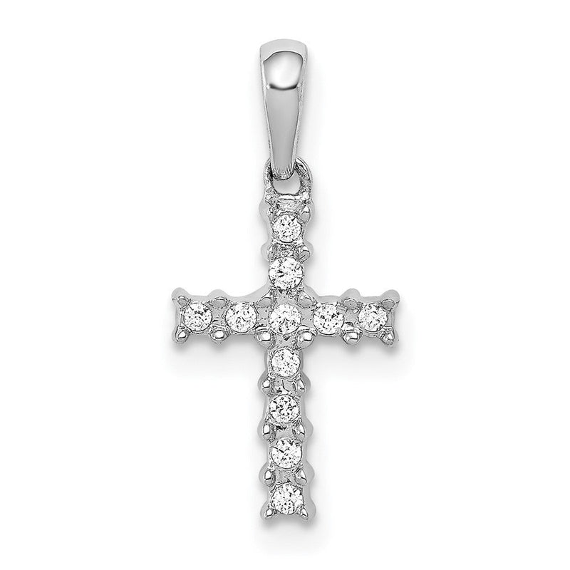 14K Weißgold Kreuzanhänger „Latein" mit 0,05 ct. echten Diamanten