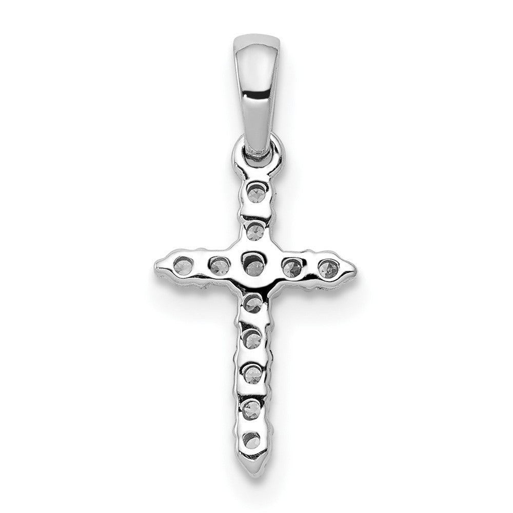 10K Weißgold 10K Poliert Diamant Kreuz Anhänger