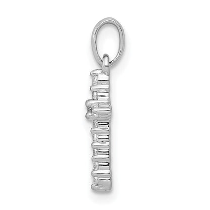 14K Weißgold Kreuzanhänger mit 0,10 ct. laborgezüchtetem Diamant VS/SI+ G+