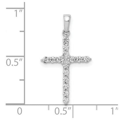 10K Weißgold 10K Poliert 1/4ct. Diamant Kreuz Anhänger