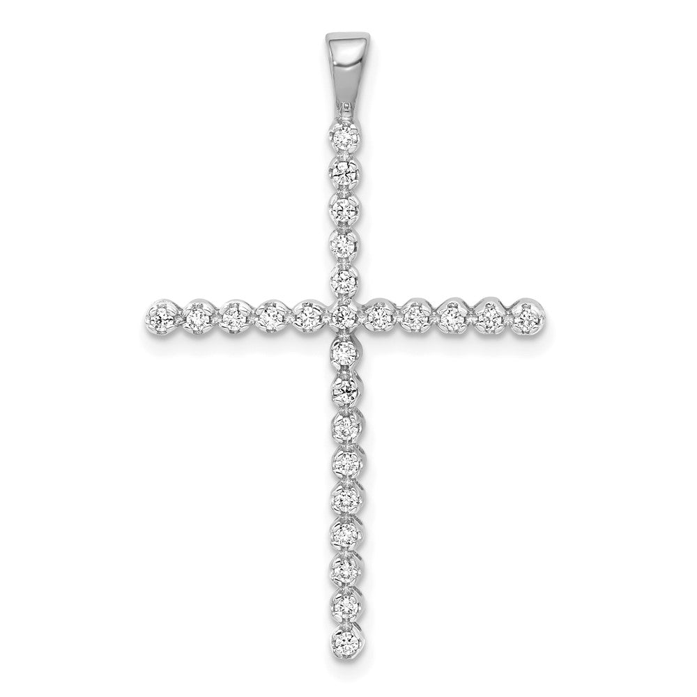 14K Weißgold 0,25 ct. Laborgezüchteter Diamant VS/SI+ G+ Kreuzanhänger