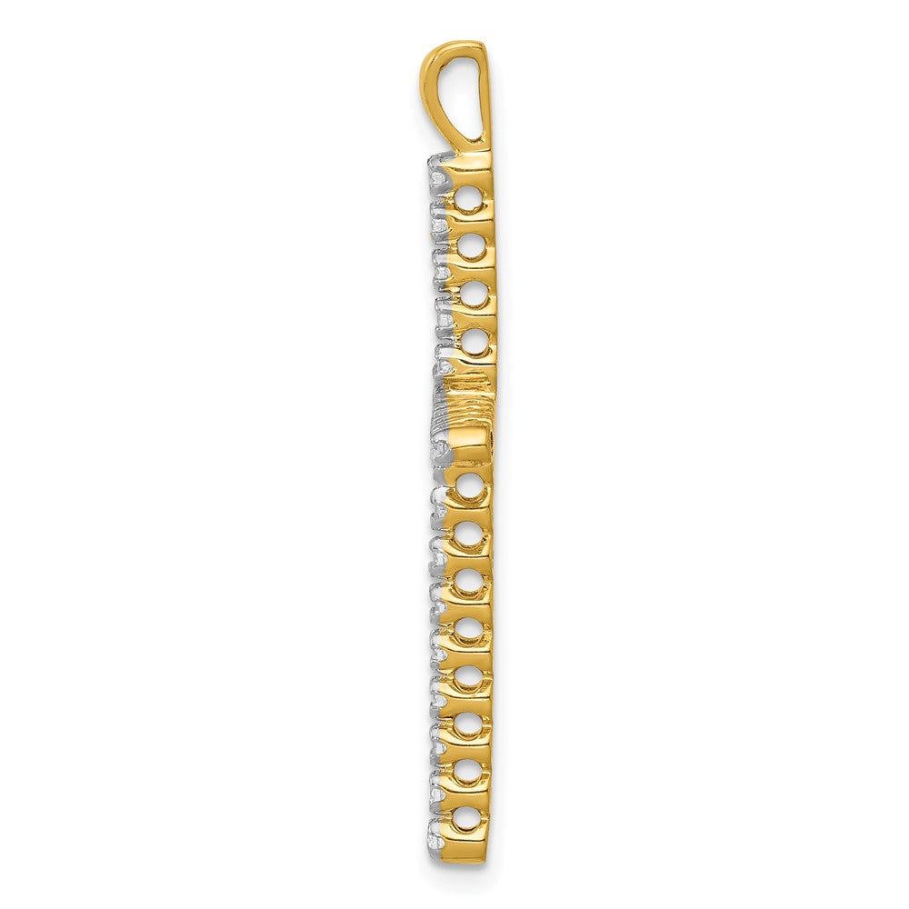 14K Gelbgold und Rhodium Kreuz-Anhänger mit 0,25 ct. echten Diamanten