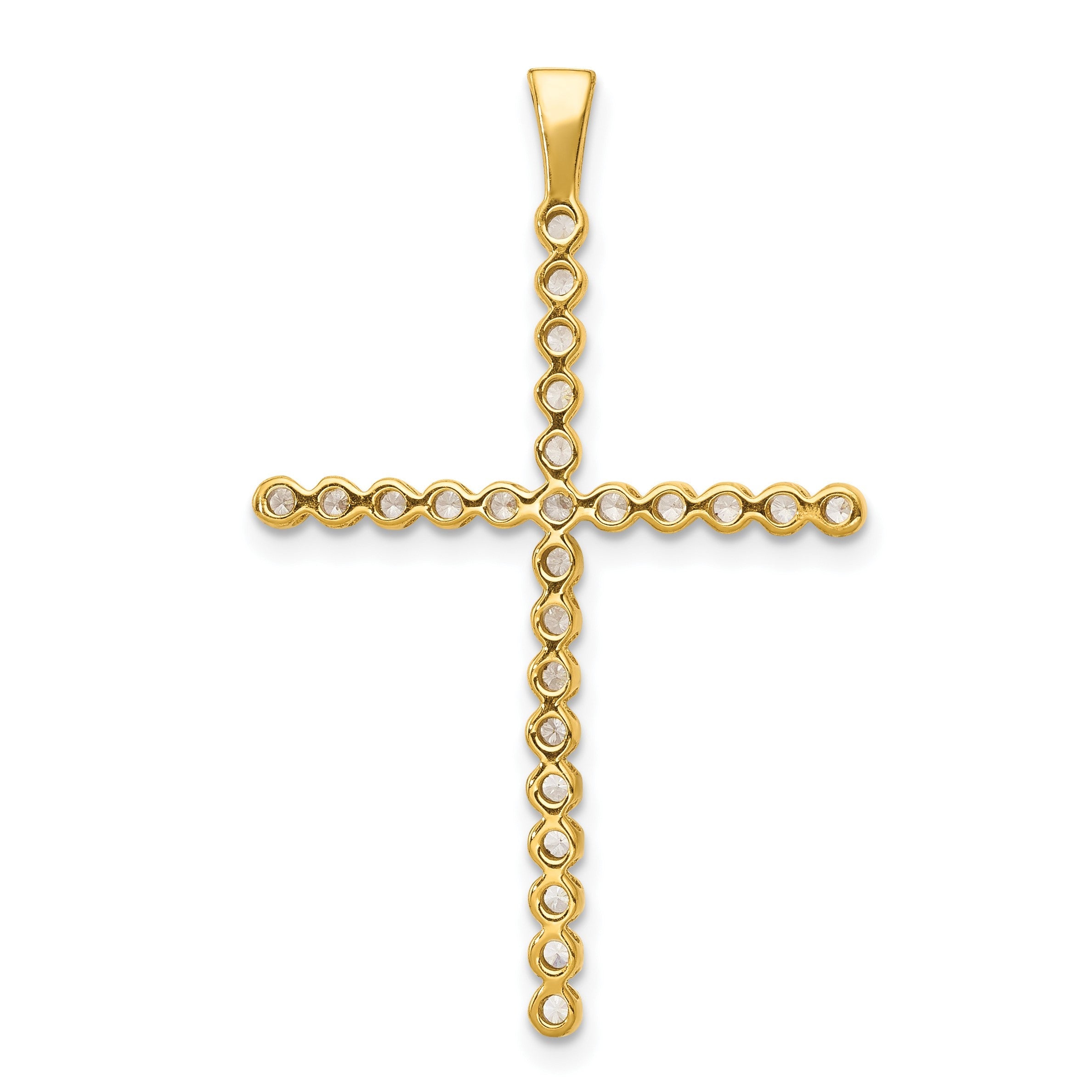 14K Gelbgold und Rhodium Kreuz-Anhänger mit 0,25 ct. echten Diamanten