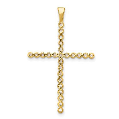 14K Gelbgold und Rhodium Kreuz-Anhänger mit 0,25 ct. echten Diamanten