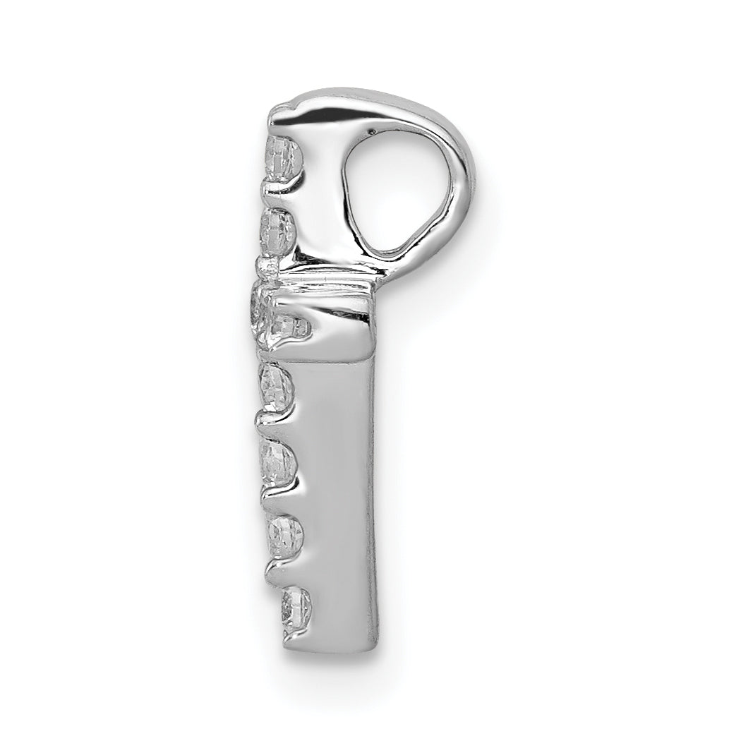 10K Weißgold 10K 1/5ct. Diamant Lateinisch Kreuz Kette Anhänger