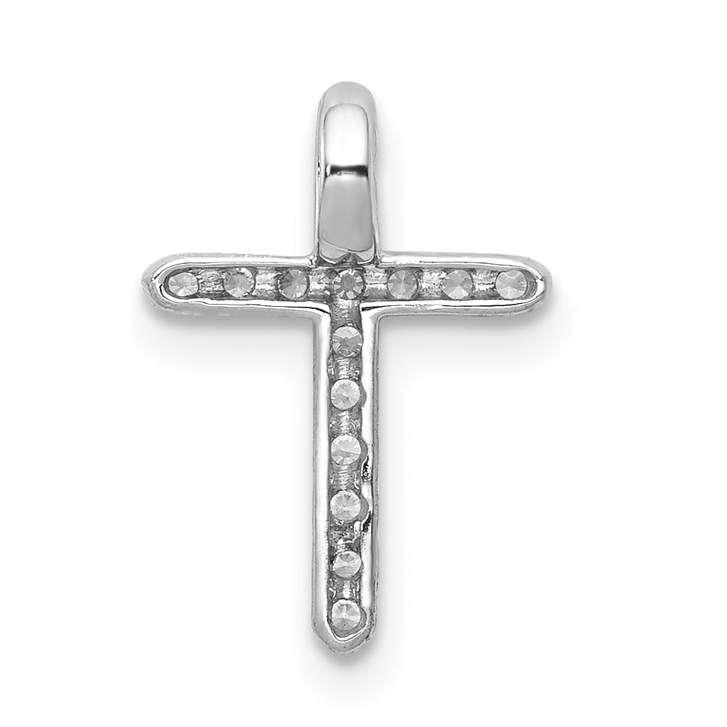 10K Weißgold 10K Diamant Kreuz Anhänger