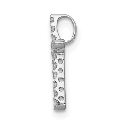 14K Weißgold 0,125 ct. Laborgezüchteter Diamant VS/SI+ G+ Kreuz-Ketten-Gleitanhänger