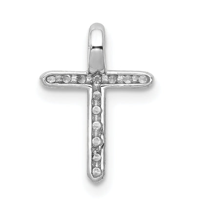 14K Weißgold 0,125 ct. Laborgezüchteter Diamant VS/SI+ G+ Kreuz-Ketten-Gleitanhänger