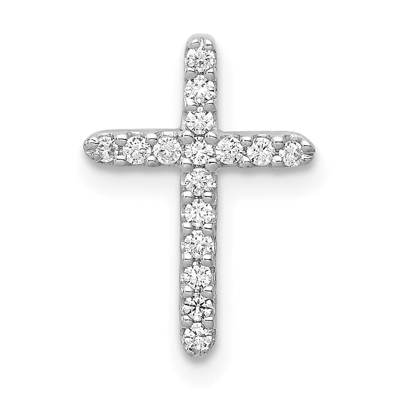 14K Weißgold Kreuzanhänger mit echten Diamanten