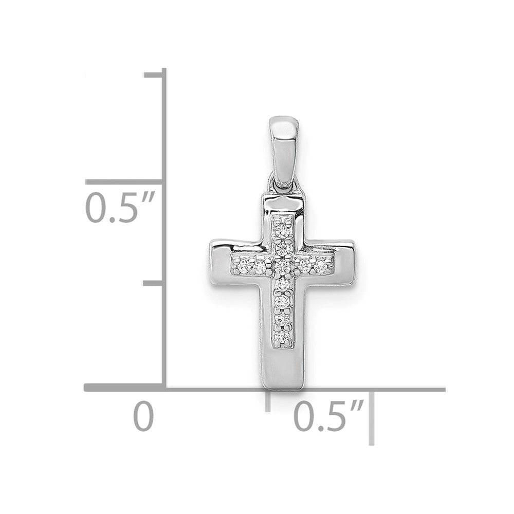 10K Weißgold 10K Diamant Kreuz Anhänger