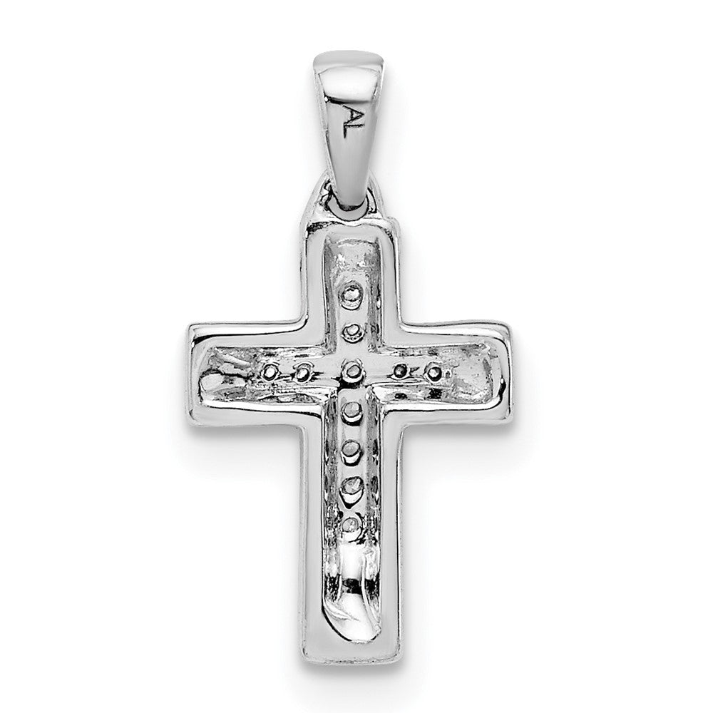 14K Weißgold Kreuzanhänger mit echten Diamanten