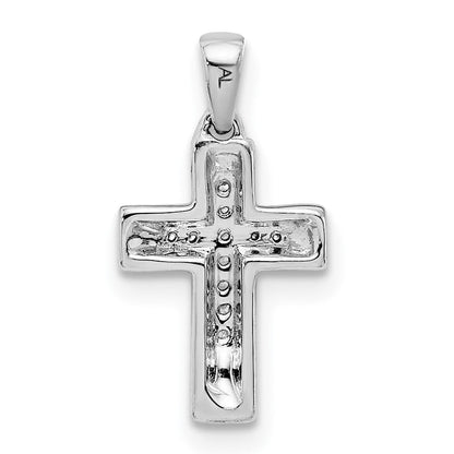 14K Weißgold Kreuzanhänger mit echten Diamanten