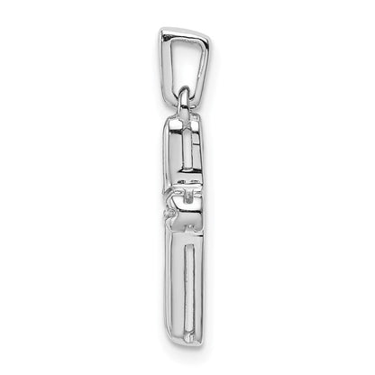 14K Weißgold 0,17 ct. Laborgezüchteter Diamant VS/SI+ G+ Lateinisches Kreuz Anhänger