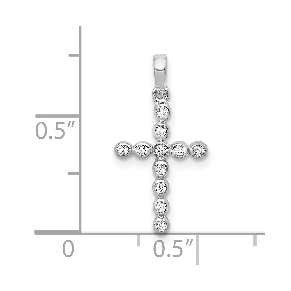 10K Weißgold 10K 1/10ct. Diamant Kreuz Anhänger