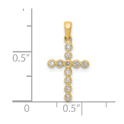 10K Gelbgold 10K Poliert 1/10ct. Diamant Kreuz Anhänger