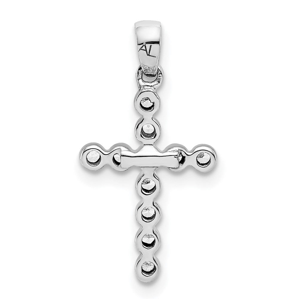 14K Weißgold Kreuzanhänger mit 0,1 ct. laborgezüchtetem Diamant VS/SI+ G+