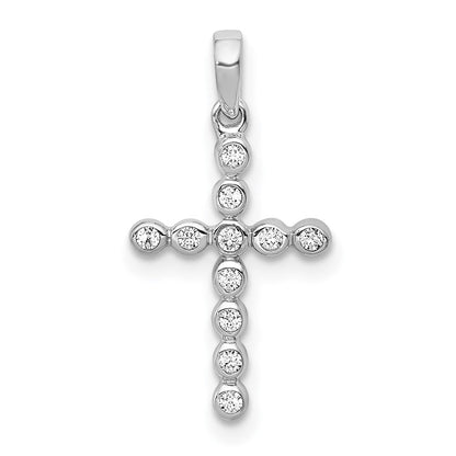 14 Karat Weißgold Kreuzanhänger mit 0,10 ct. echten Diamanten