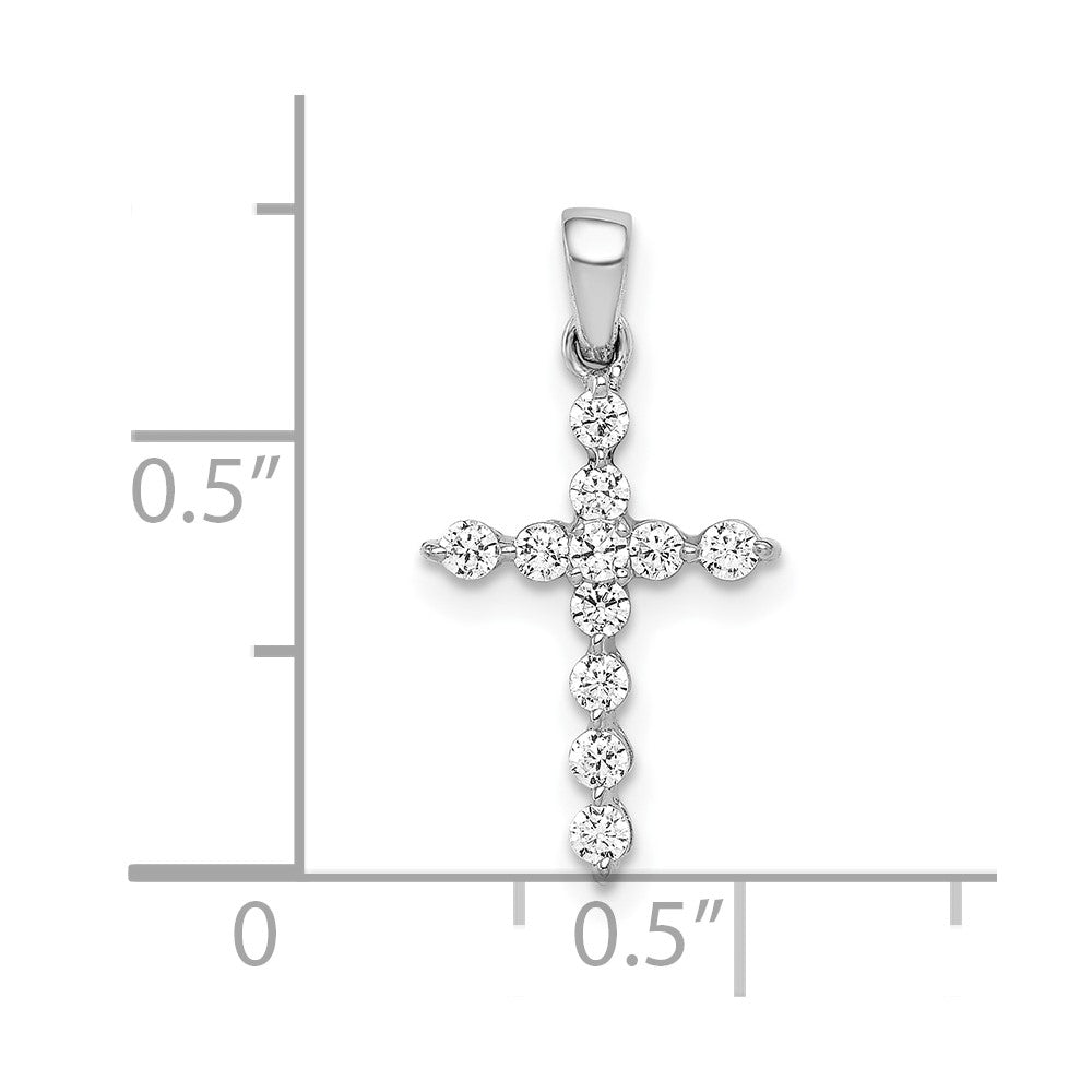 10K Weißgold 10K 1/4ct. Diamant Kreuz Anhänger