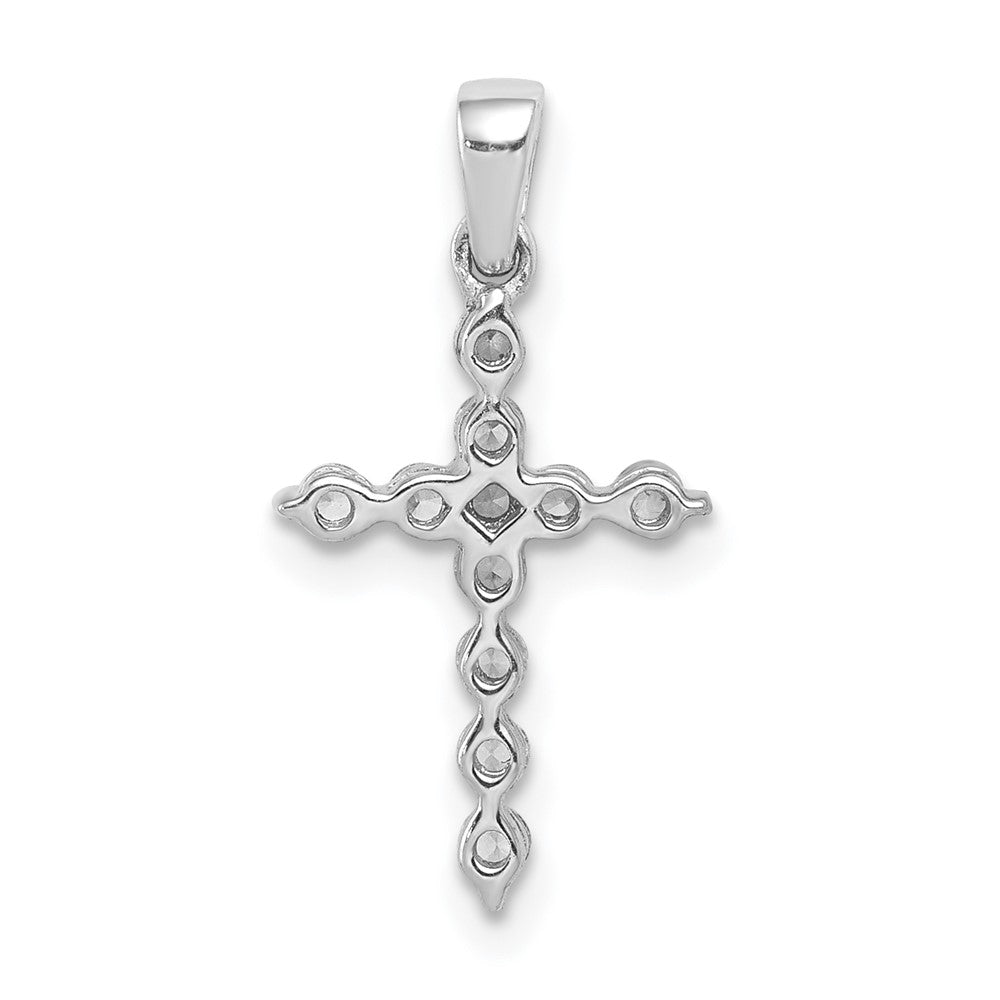 14K Weißgold Kreuz-Anhänger mit 0,25 ct. echten Diamanten