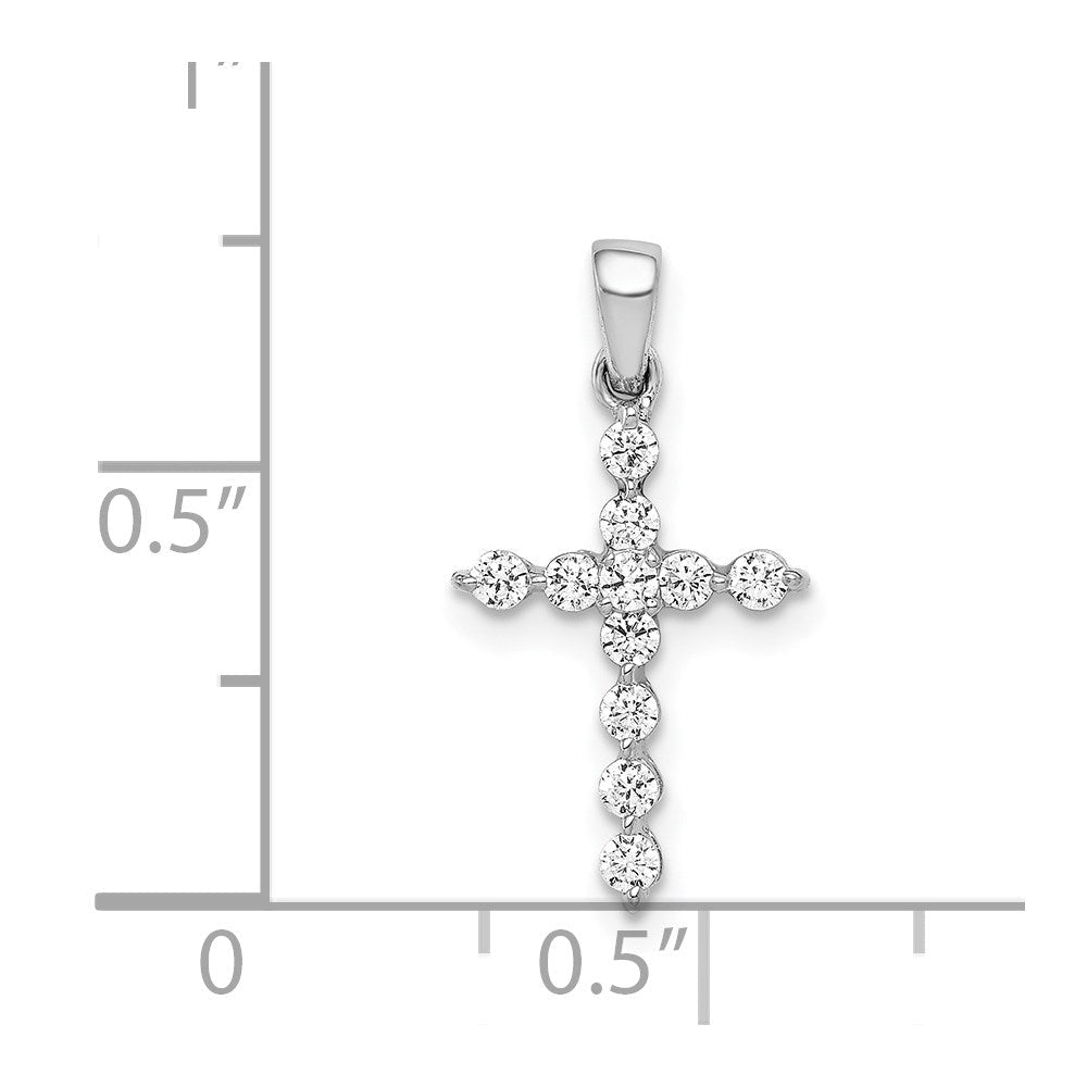 14K Weißgold Kreuz-Anhänger mit 0,25 ct. echten Diamanten