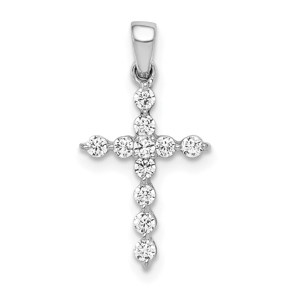 14K Weißgold Kreuz-Anhänger mit 0,25 ct. echten Diamanten