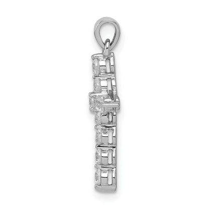 10K Weißgold 10K Diamant Kreuz Anhänger