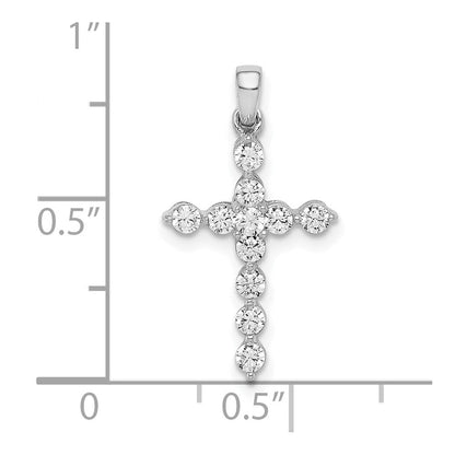 10K Weißgold 10K Diamant Kreuz Anhänger