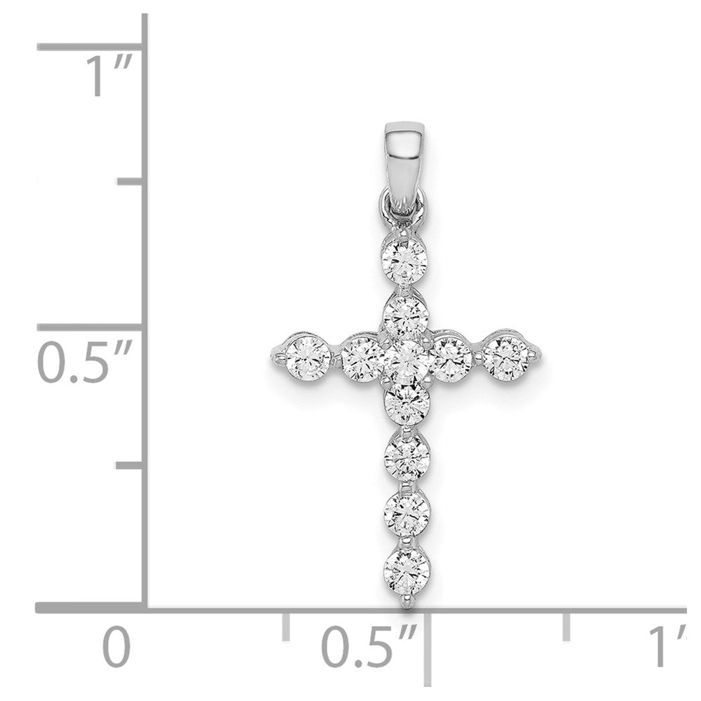 14K Weißgold Kreuzanhänger mit echten Diamanten