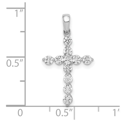 10K Weißgold 10K 1/2ct. Diamant Kreuz Anhänger