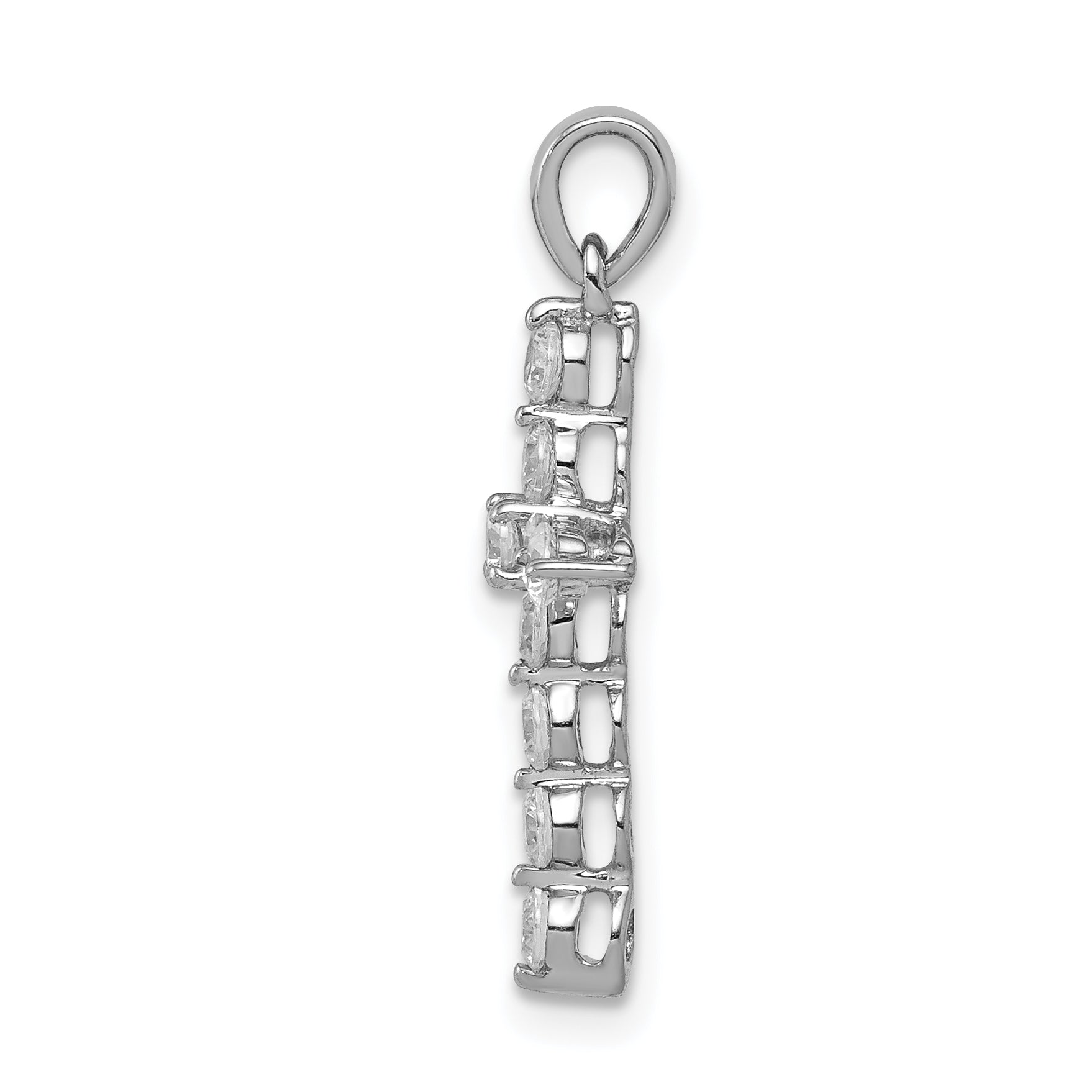 14 K Weißgold Kreuz-Anhänger mit 0,5 ct. im Labor gezüchteten Diamanten VS/SI+ G+