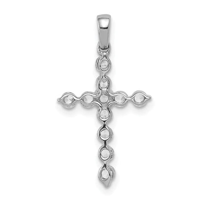 14K Weißgold Kreuzanhänger mit 0,5 ct. echten Diamanten