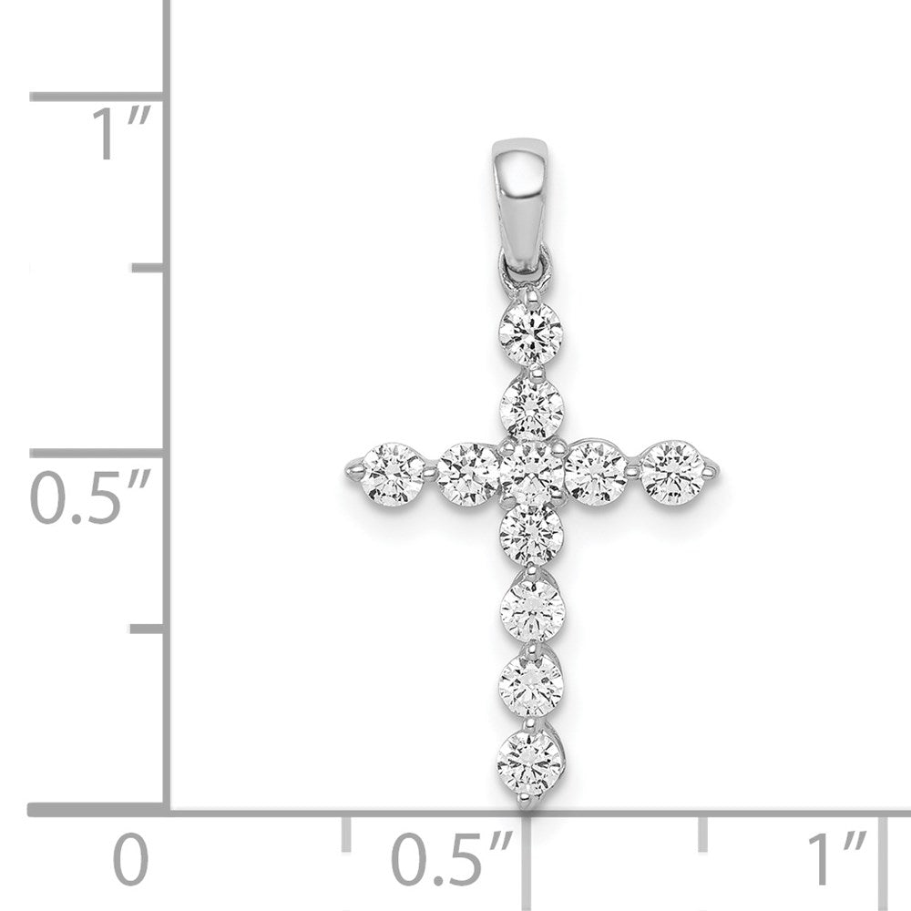 14K Weißgold Kreuzanhänger mit 0,5 ct. echten Diamanten