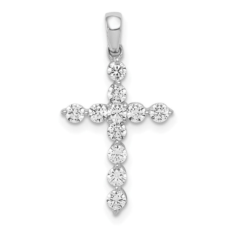 14K Weißgold Kreuzanhänger mit 0,5 ct. echten Diamanten