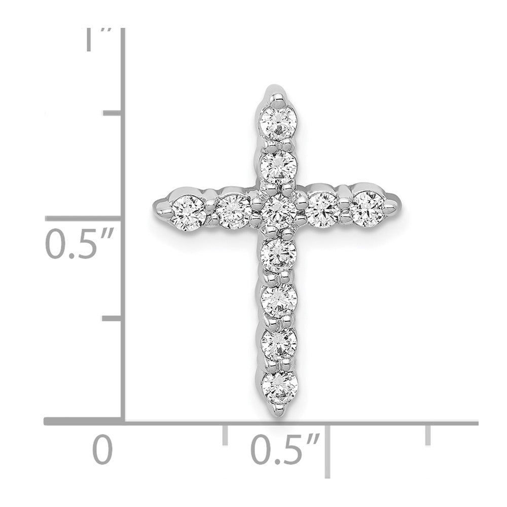 10K Weißgold 10K 1/2ct. Diamant Kreuz Kette Anhänger