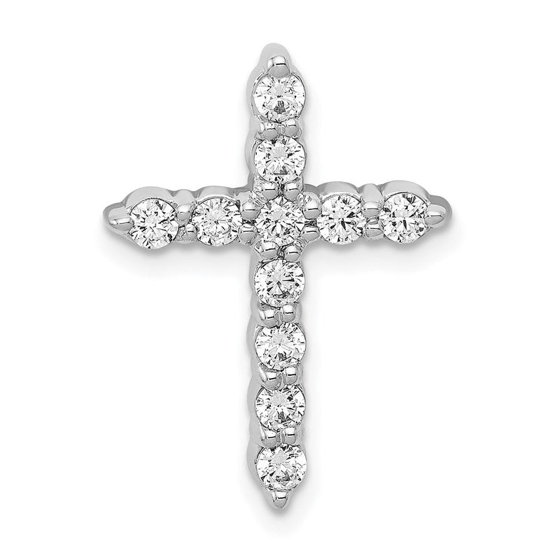 14K Weißgold Kreuz-Gleitanhänger mit 0,5 ct. Labor gezüchteten Diamanten, VS/SI+ G+