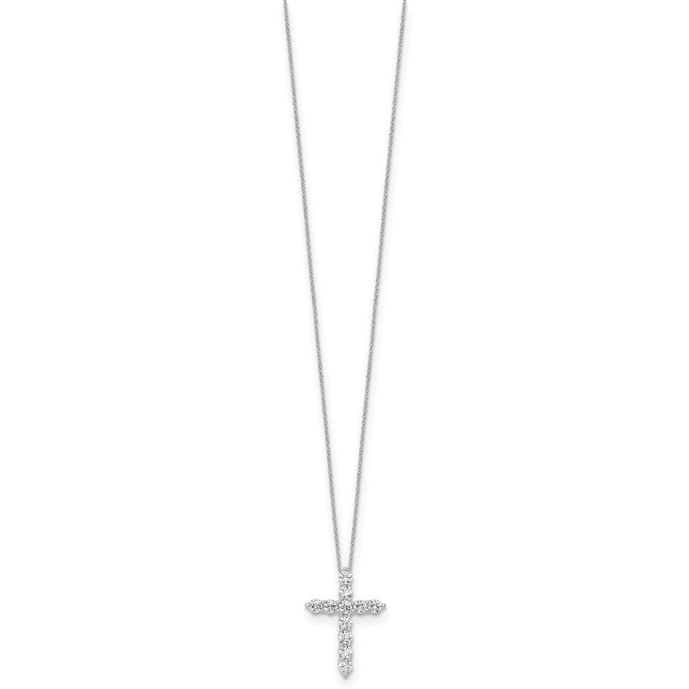 10K Weißgold 0,75 ct. Laborgezüchteter Diamant VS/SI+ G+ 18-Zoll-Kreuzanhänger-Halskette