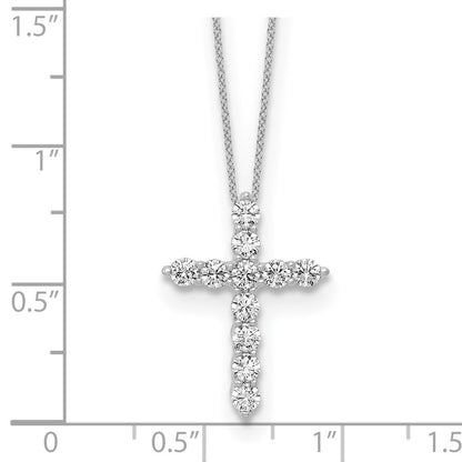 10K Weißgold 0,75 ct. Laborgezüchteter Diamant VS/SI+ G+ 18-Zoll-Kreuzanhänger-Halskette