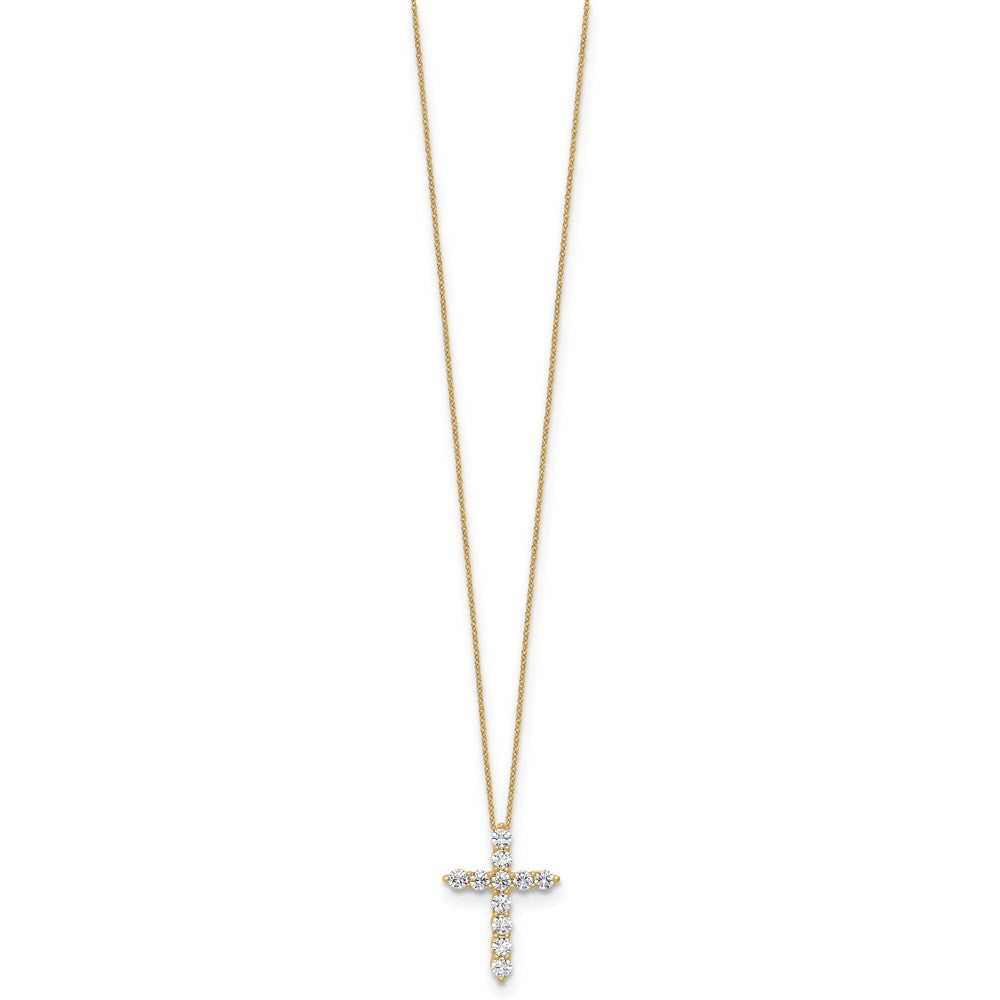 10K Gelbgold 0,75 ct. Im Labor Gezüchteter Diamant VS/SI+ G+ 18 Zoll Kreuzanhänger-Halskette